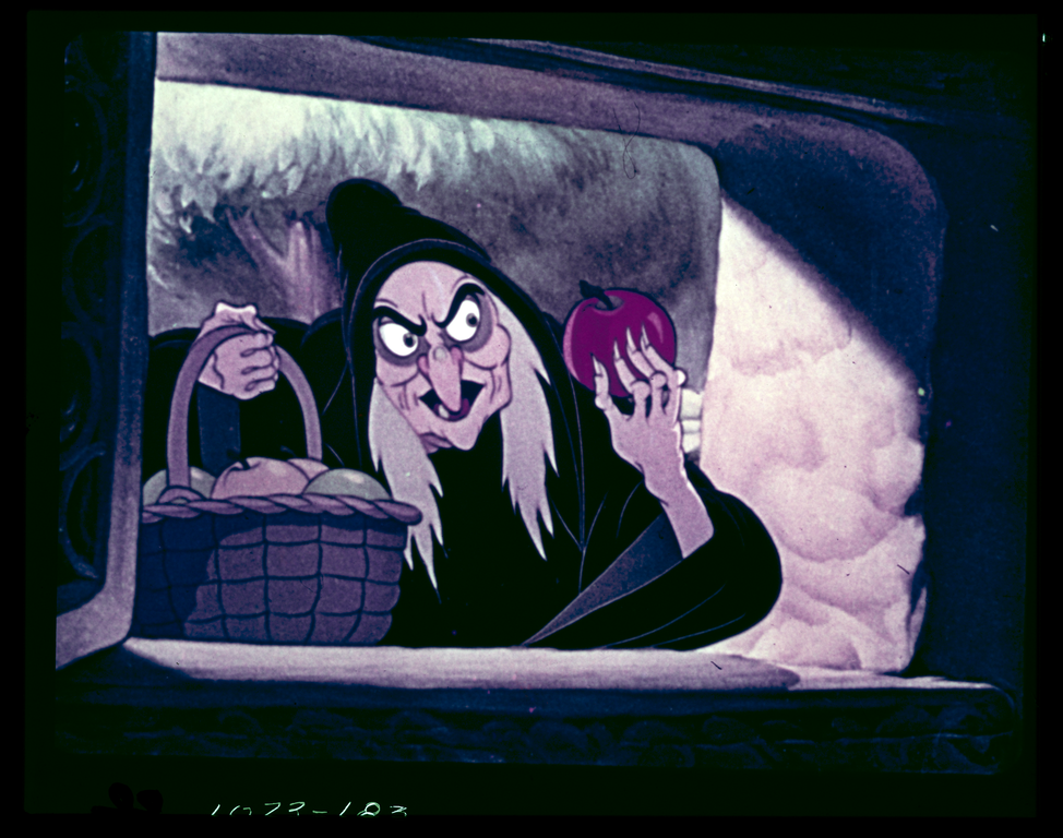 Colour still depicting the Hag from Walt Disney’s animated feature Snow White and the Seven Dwarfs © 1937 Disney
