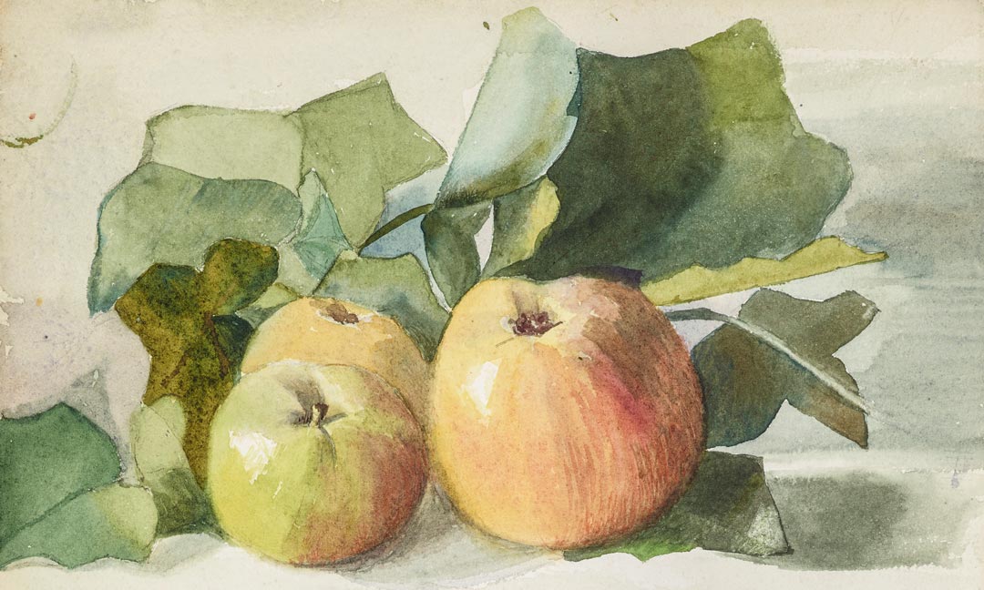 Princess Helena Victoria - Study of apples and leaves (1870-1948) Royal Collection Trust (c) Her Majesty Queen Elizabeth II 2022