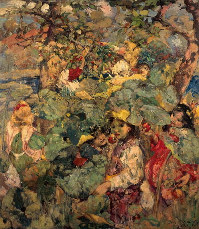 Edward Atkinson Hornel - In the Orchard 1898 © City Art Centre, Museums & Galleries Edinburgh