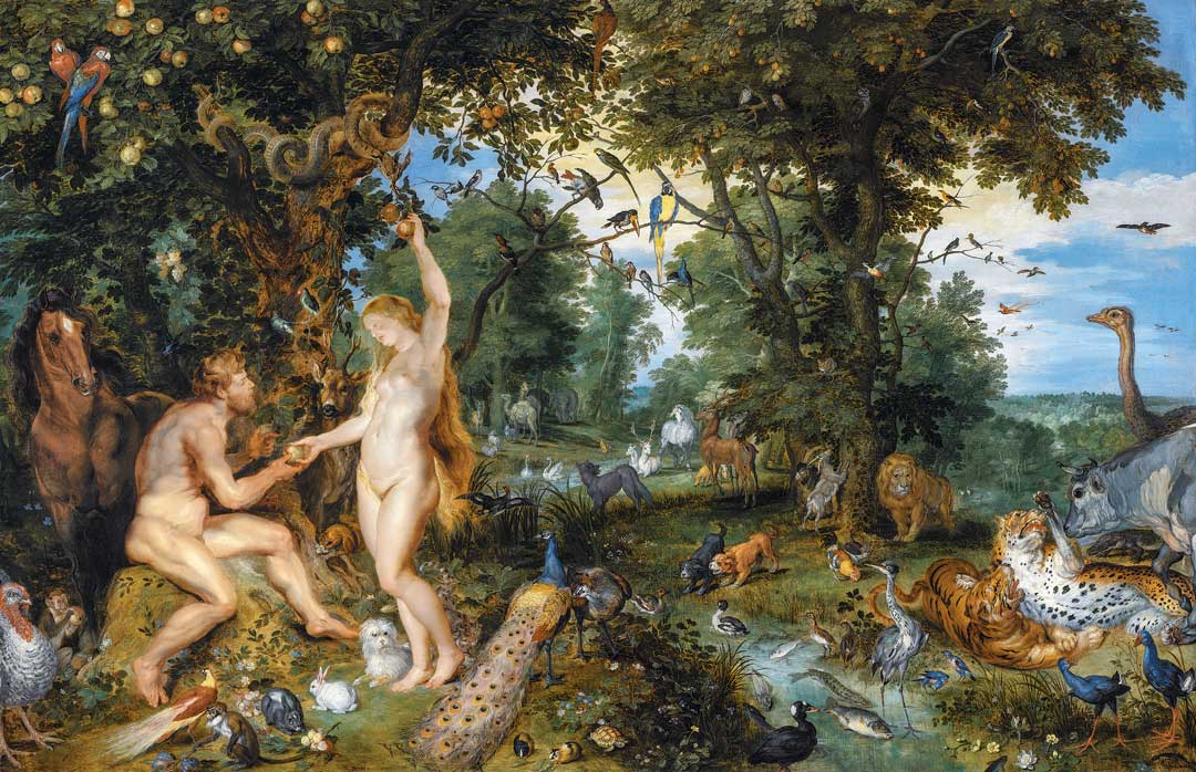 Peter Paul Rubens and Jan Brueghel the Elder - The Garden of Eden with the Fall of Man c.1615, oil on panel, Mauritshuis, The Hague