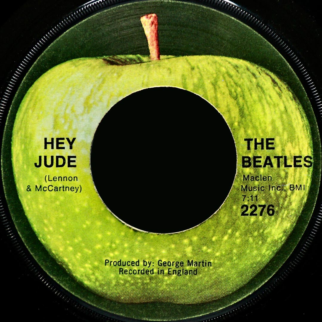 Apple Records – Hey Jude US label (1968) courtesy of beatlesblogger