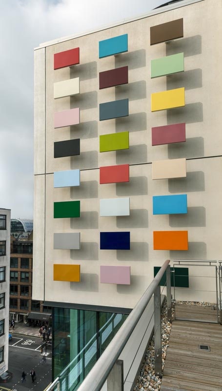 Alison Turnbull - Duke Street Colour Chart (detail) (2013). Enamel panels on concrete. Commissioned by Modus Operandi for Great Portland Estates, London © the artist