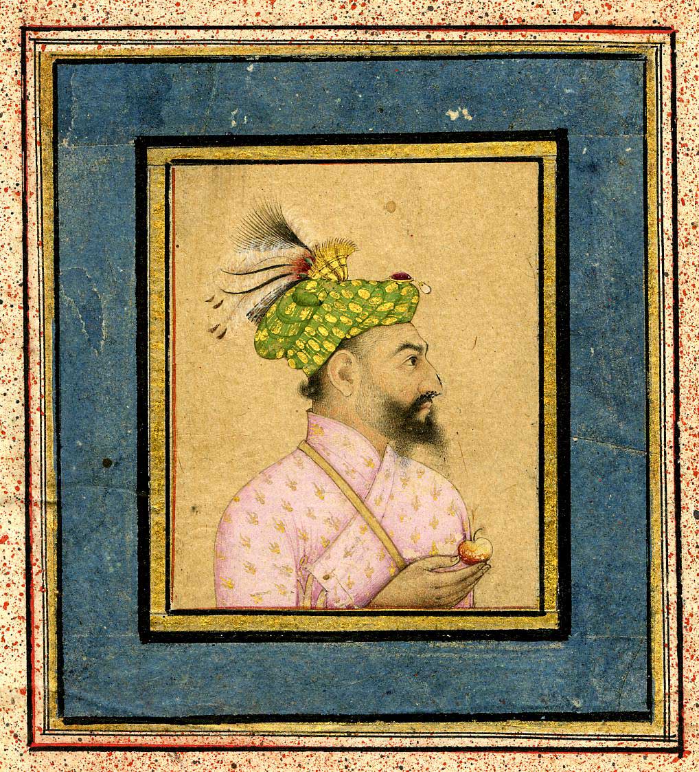 Portrait of a Mughal courtier thought to be Jahangir, holding an apple in his right hand. © The Trustees of the British Museum