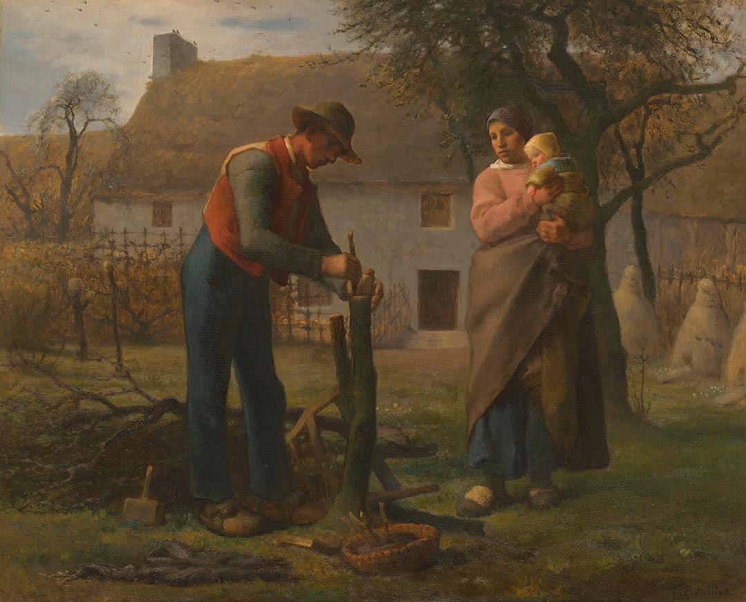 Jean-Francois Millet - A Peasant regrafting his fruit tree 1855. Courtesy of Bayerische Staatsgemaldesammlungen Munich
