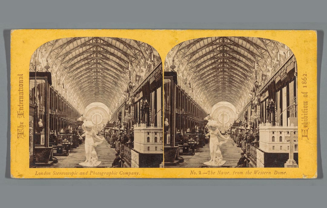 Interior of the Palace of Art and Industry at the International Exhibition of 1862, the Nave from the Western Dome by William England. Courtesy of Rijksmuseum Amsterdam