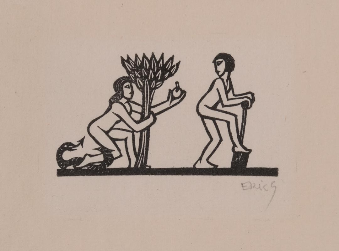 Eric Gill - Adam & Eve 1917. Courtesy of Manchester Art Gallery, UK ©