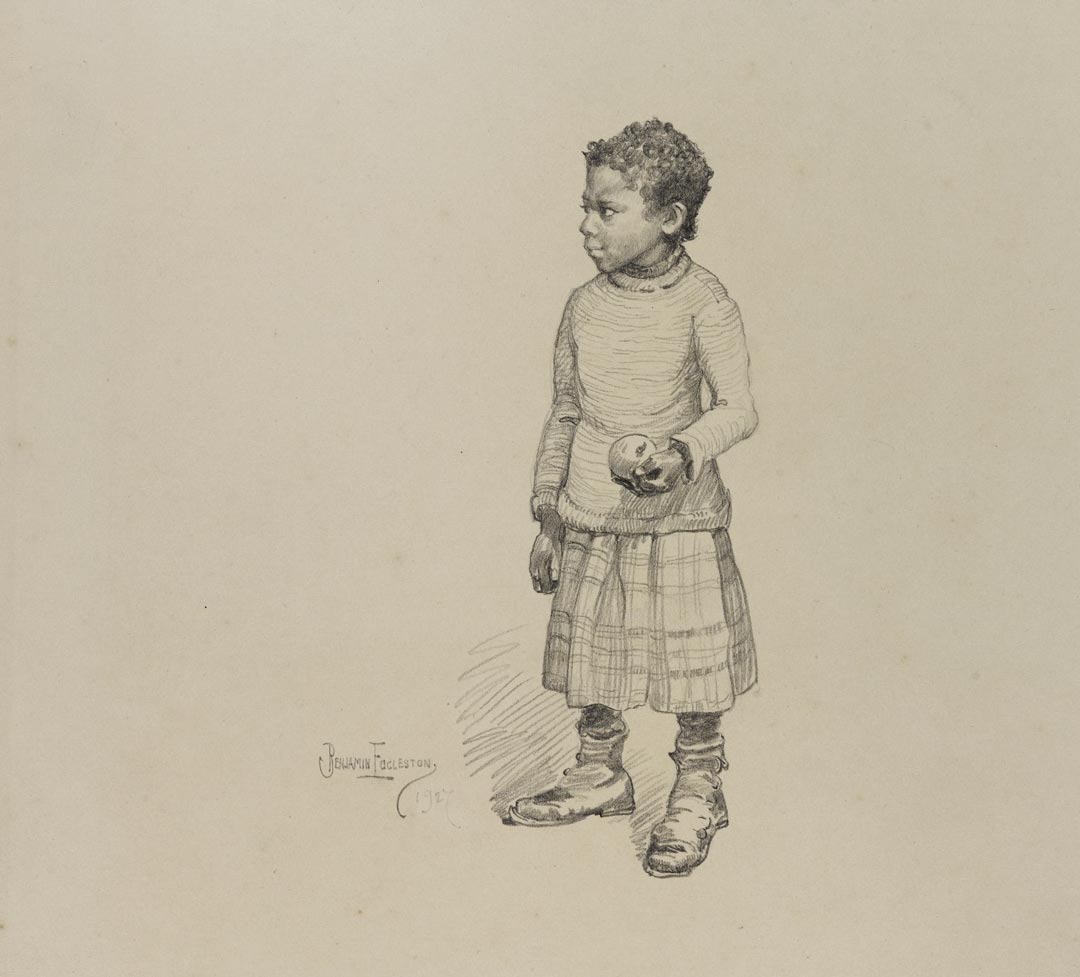 Benjamin Osro Eggleston - Little Girl Holding an Apple, 1927 Graphite on paper Courtesy of the Brooklyn Museum, USA © Dick S. Ramsay Fund