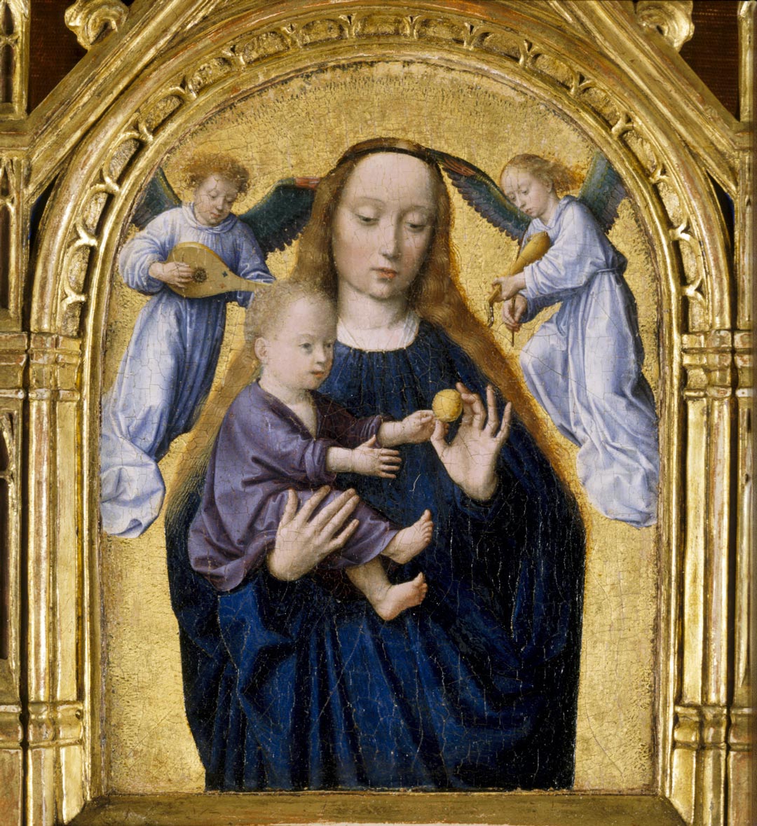 Gerard David - The Madonna and Child with two music making angels c1500. Upton House Warwickshire, UK. © National Trust