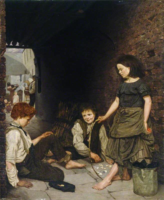 Thomas Armstrong – A Street Scene in Manchester 1861 © Manchester Art Gallery